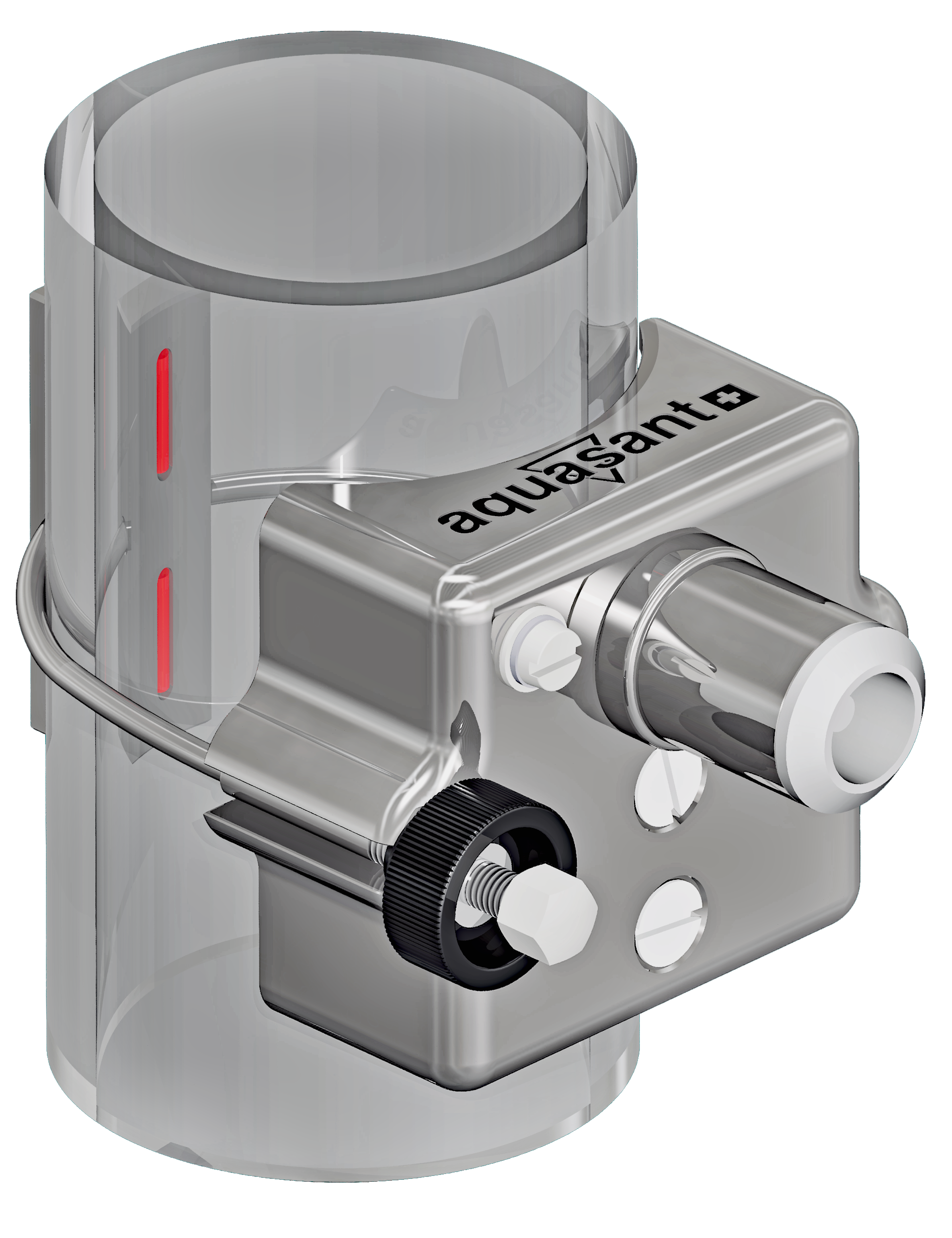 Aquasant Sensor: Klammersonde FRL zur Trennschichtdetektion für die batch oder kontinuierliche flüssig Phasentrennung nach der Extraktion an der Glasrohrleitung.