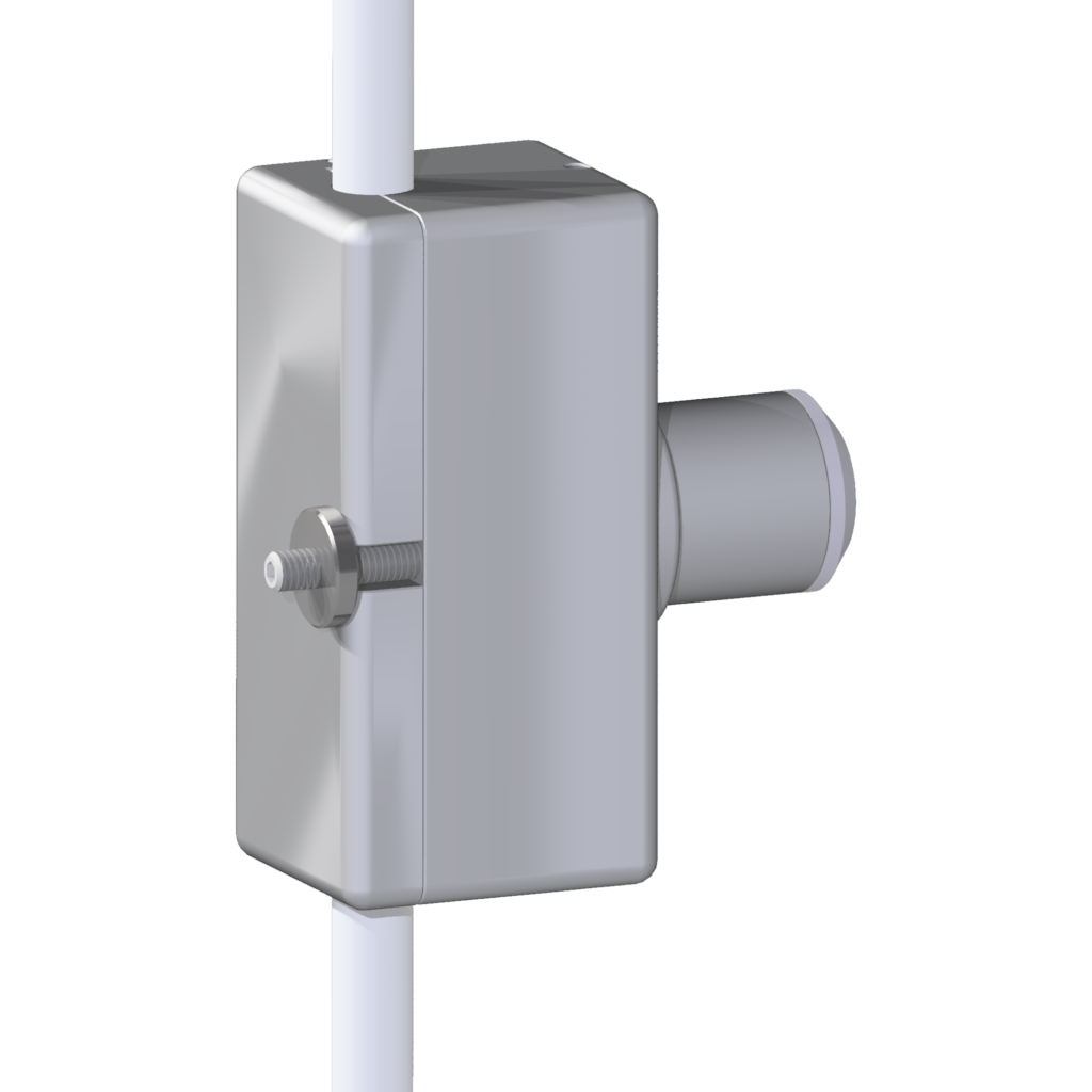 Aquasant Sensor: Klammersonde FAL zur Trennschichtdetektion für die batch oder kontinuierliche flüssig Phasentrennung nach der Extraktion an dem Kunststoffschlauch.