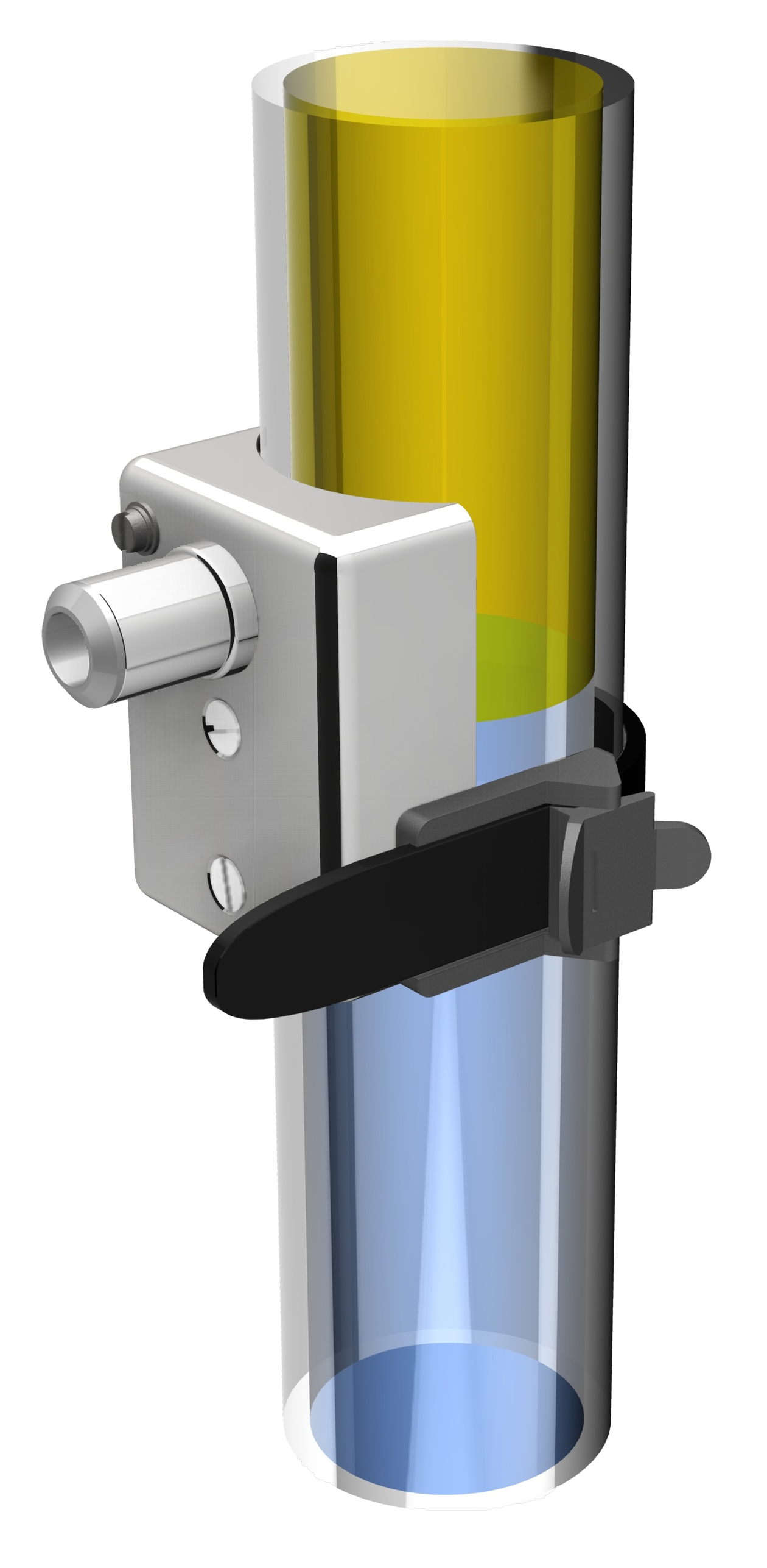 Aufgesetzter Phasendetektions-Sensor am Glasrohr